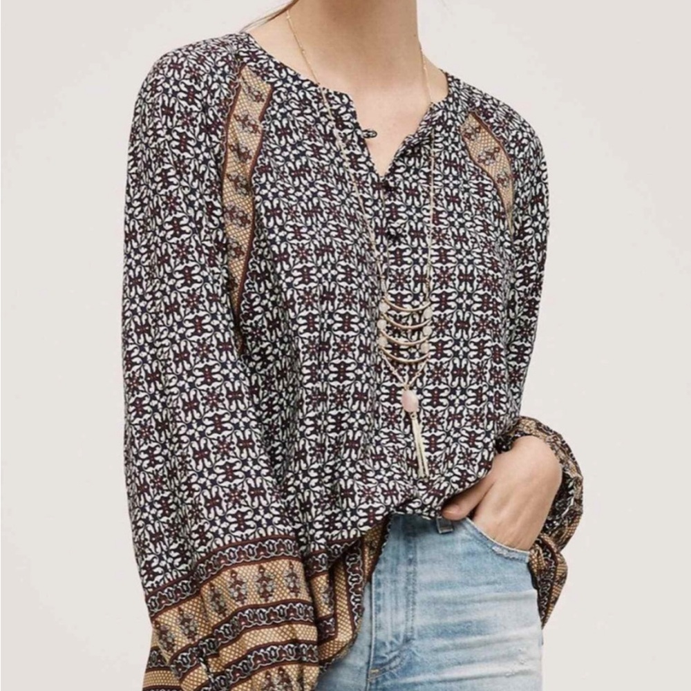 Anthropologie Bohemian Print Women's Top